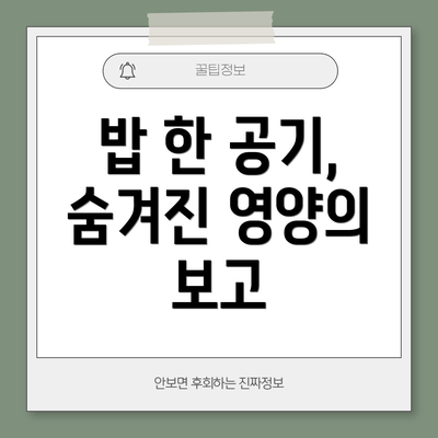밥 한 공기, 숨겨진 영양의 보고