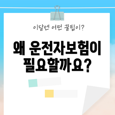 왜 운전자보험이 필요할까요?