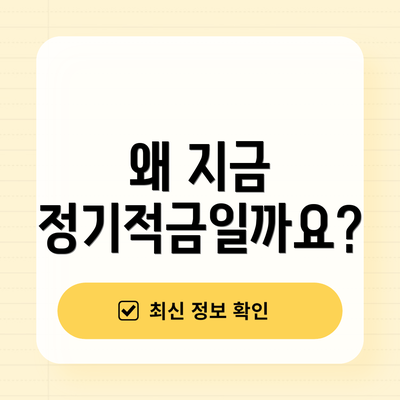 왜 지금 정기적금일까요?