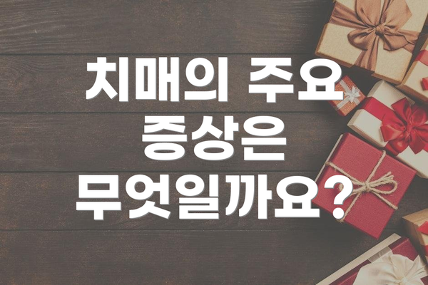 치매의 주요 증상은 무엇일까요?