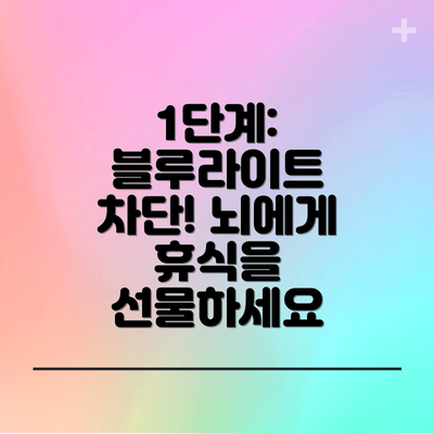 1단계: 블루라이트 차단! 뇌에게 휴식을 선물하세요