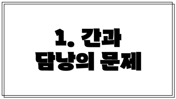 1. 간과 담낭의 문제