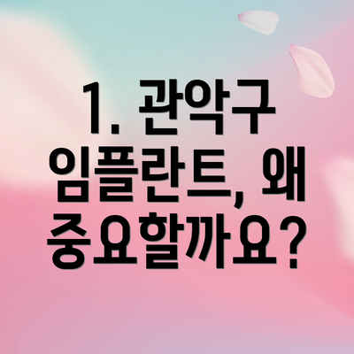 1. 관악구 임플란트, 왜 중요할까요?