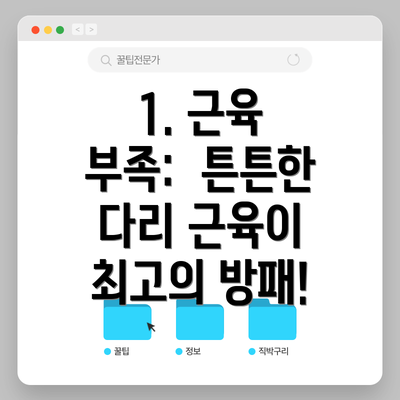 1. 근육 부족:  튼튼한 다리 근육이 최고의 방패!