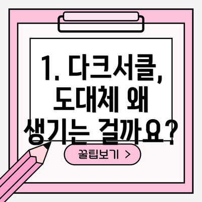 1. 다크서클, 도대체 왜 생기는 걸까요?