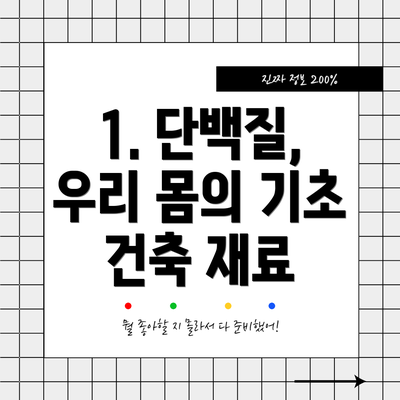 1. 단백질, 우리 몸의 기초 건축 재료