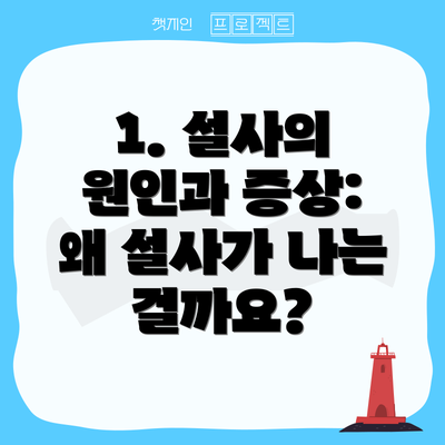 1. 설사의 원인과 증상: 왜 설사가 나는 걸까요?