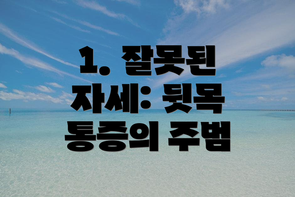 1. 잘못된 자세: 뒷목 통증의 주범