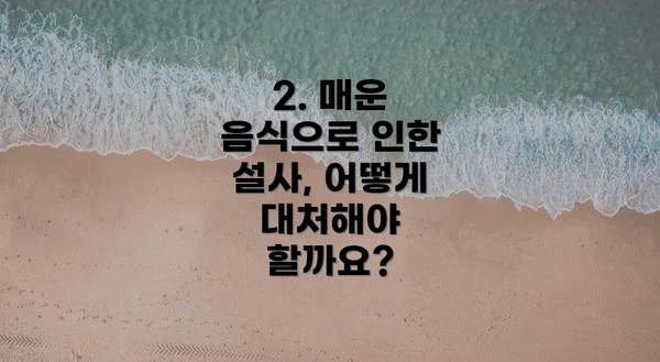 2. 매운 음식으로 인한 설사, 어떻게 대처해야 할까요?
