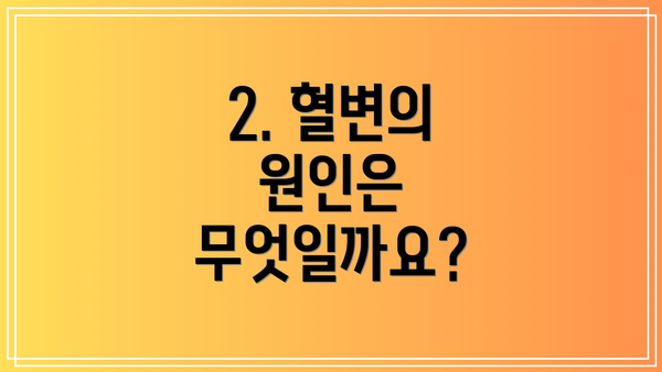 2. 혈변의 원인은 무엇일까요?