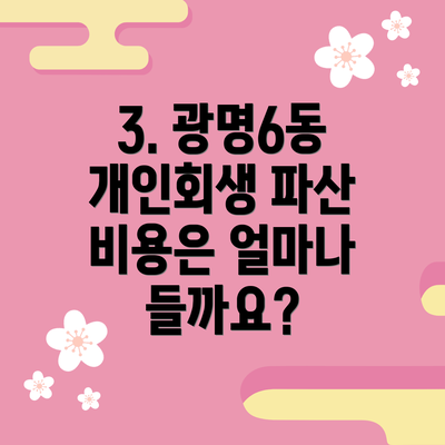 3. 광명6동 개인회생 파산 비용은 얼마나 들까요?