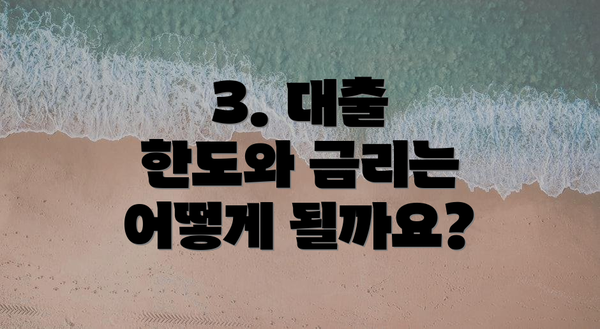 3. 대출 한도와 금리는 어떻게 될까요?