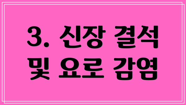 3. 신장 결석 및 요로 감염