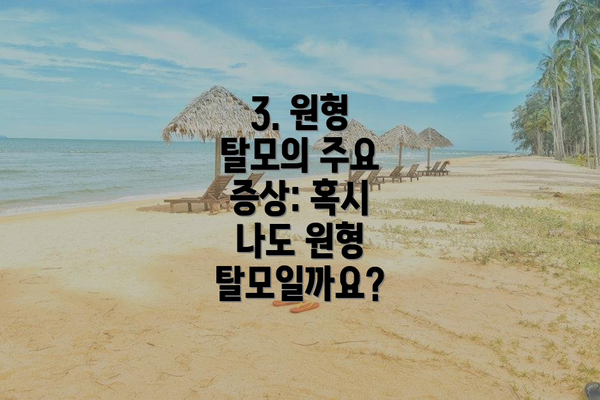 3. 원형 탈모의 주요 증상: 혹시 나도 원형 탈모일까요?