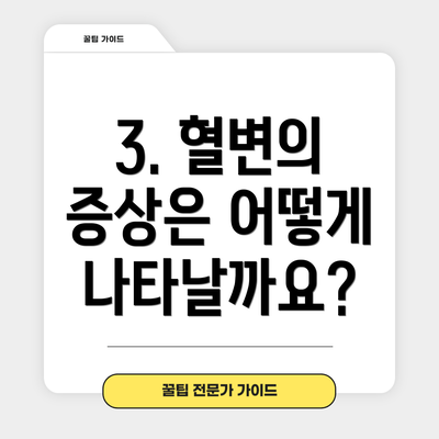 3. 혈변의 증상은 어떻게 나타날까요?