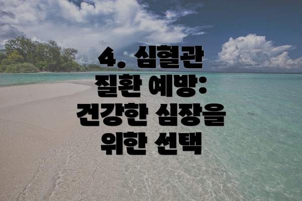 4. 심혈관 질환 예방: 건강한 심장을 위한 선택