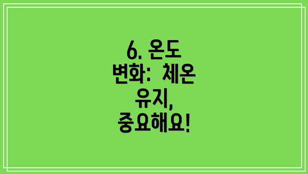 6. 온도 변화:  체온 유지, 중요해요!