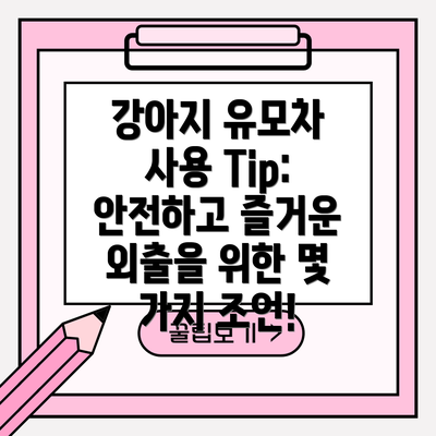강아지 유모차 사용 Tip: 안전하고 즐거운 외출을 위한 몇 가지 조언!