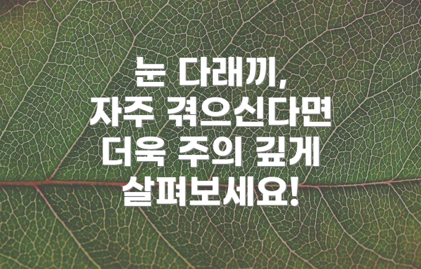 눈 다래끼, 자주 겪으신다면 더욱 주의 깊게 살펴보세요!