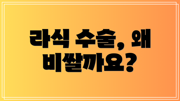 라식 수술, 왜 비쌀까요?