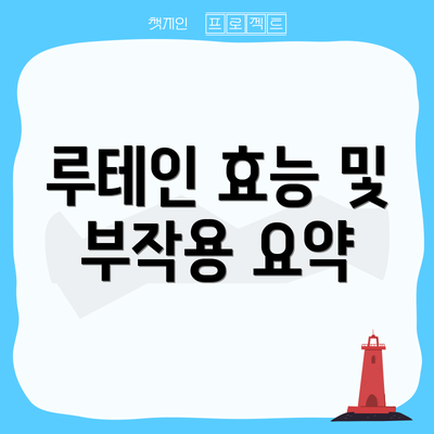 루테인 효능 및 부작용 요약