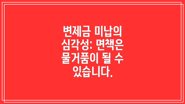 변제금 미납의 심각성: 면책은 물거품이 될 수 있습니다.