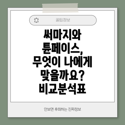 써마지와 튠페이스, 무엇이 나에게 맞을까요? 비교분석표