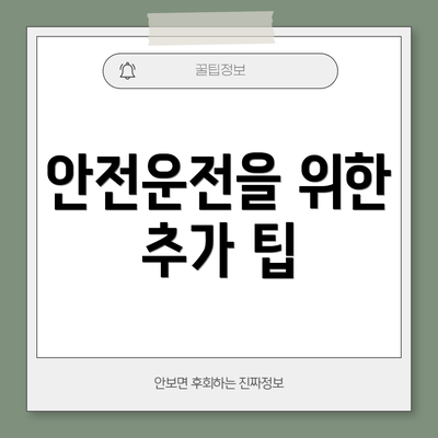 안전운전을 위한 추가 팁