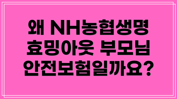 왜 NH농협생명 효밍아웃 부모님안전보험일까요?