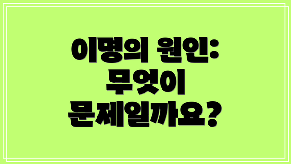 이명의 원인: 무엇이 문제일까요?