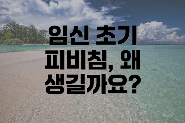임신 초기 피비침, 왜 생길까요?