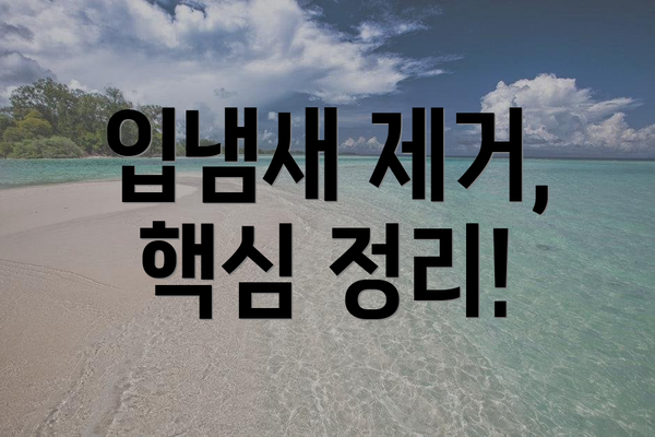 입냄새 제거, 핵심 정리!