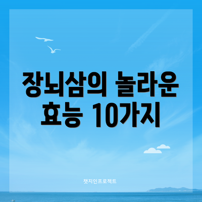 장뇌삼의 놀라운 효능 10가지