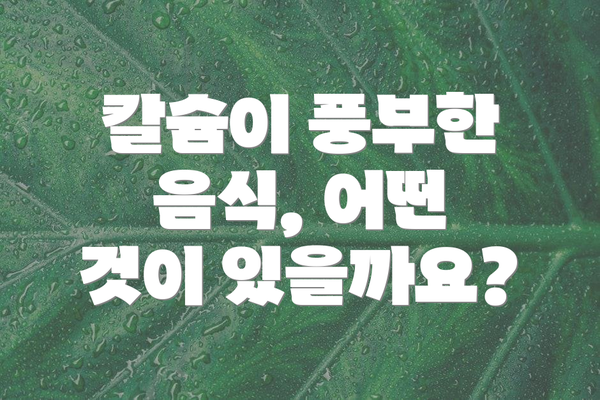 칼슘이 풍부한 음식, 어떤 것이 있을까요?