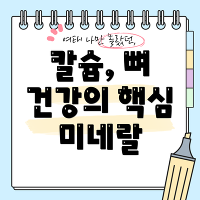 칼슘, 뼈 건강의 핵심 미네랄