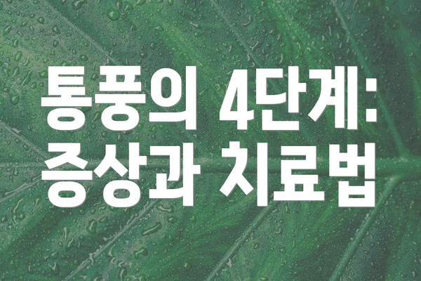 통풍의 4단계: 증상과 치료법