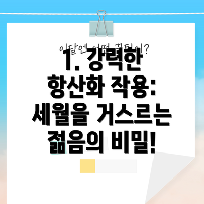 1. 강력한 항산화 작용: 세월을 거스르는 젊음의 비밀!