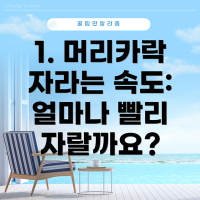 1. 머리카락 자라는 속도: 얼마나 빨리 자랄까요?