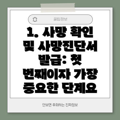 1. 사망 확인 및 사망진단서 발급: 첫 번째이자 가장 중요한 단계요