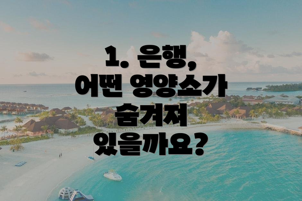 1. 은행, 어떤 영양소가 숨겨져 있을까요?