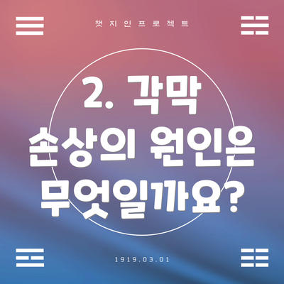 2. 각막 손상의 원인은 무엇일까요?