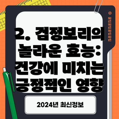 2. 검정보리의 놀라운 효능: 건강에 미치는 긍정적인 영향