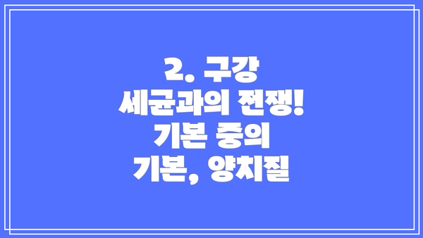 2. 구강 세균과의 전쟁! 기본 중의 기본, 양치질
