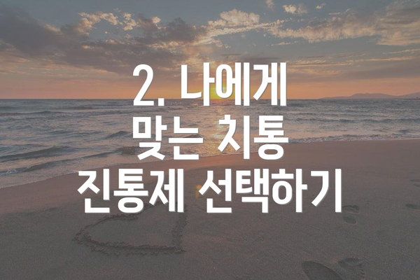 2. 나에게 맞는 치통 진통제 선택하기