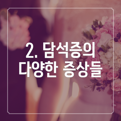 2. 담석증의 다양한 증상들