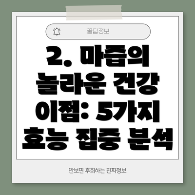 2. 마즙의 놀라운 건강 이점: 5가지 효능 집중 분석