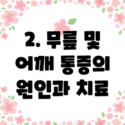 2. 무릎 및 어깨 통증의 원인과 치료