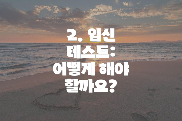 2. 임신 테스트: 어떻게 해야 할까요?