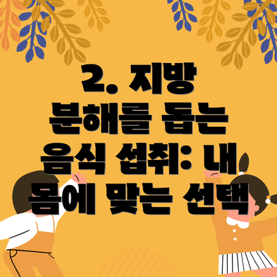 2. 지방 분해를 돕는 음식 섭취: 내 몸에 맞는 선택