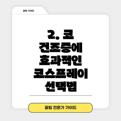 2. 코 건조증에 효과적인 코스프레이 선택법